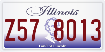 IL license plate Z578013