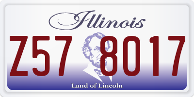 IL license plate Z578017