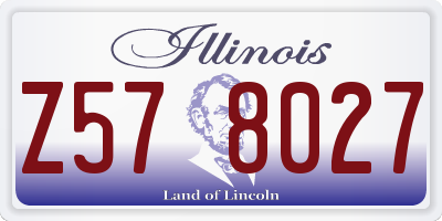 IL license plate Z578027