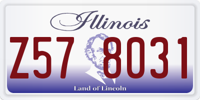 IL license plate Z578031