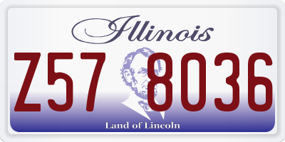 IL license plate Z578036
