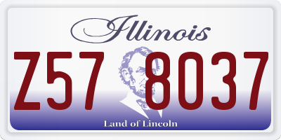IL license plate Z578037