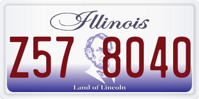 IL license plate Z578040