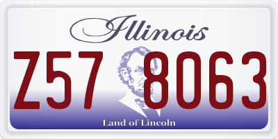 IL license plate Z578063