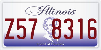 IL license plate Z578316