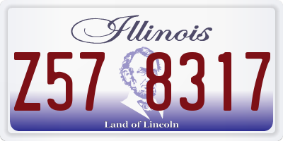IL license plate Z578317