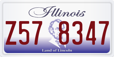IL license plate Z578347