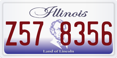 IL license plate Z578356