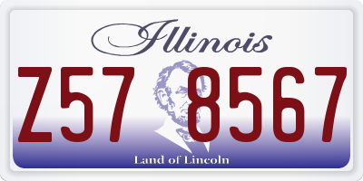 IL license plate Z578567