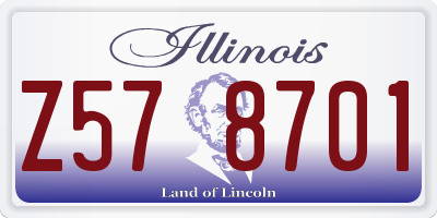 IL license plate Z578701