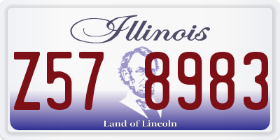 IL license plate Z578983