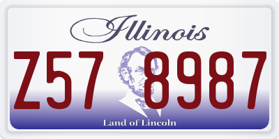 IL license plate Z578987