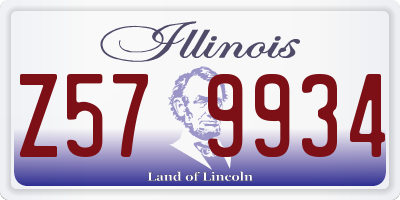 IL license plate Z579934