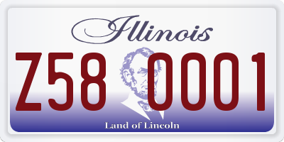 IL license plate Z580001