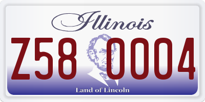 IL license plate Z580004