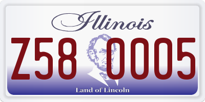 IL license plate Z580005