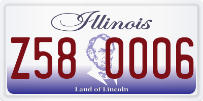 IL license plate Z580006