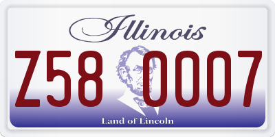 IL license plate Z580007