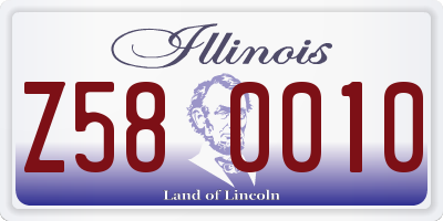IL license plate Z580010