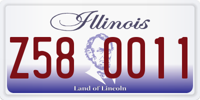IL license plate Z580011