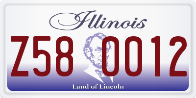 IL license plate Z580012