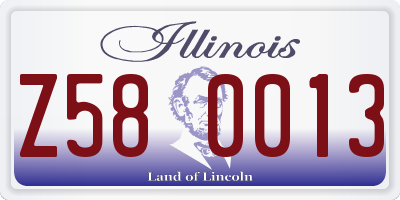 IL license plate Z580013