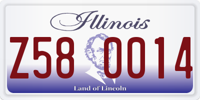 IL license plate Z580014