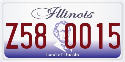 IL license plate Z580015