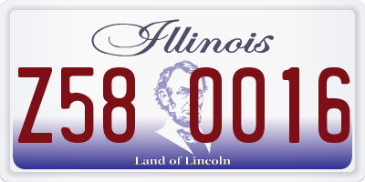 IL license plate Z580016