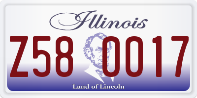 IL license plate Z580017