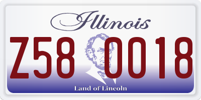 IL license plate Z580018