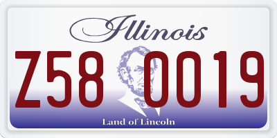 IL license plate Z580019