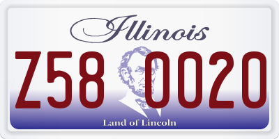 IL license plate Z580020