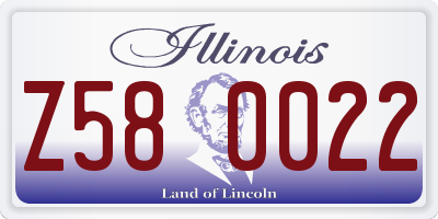 IL license plate Z580022