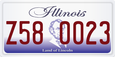 IL license plate Z580023