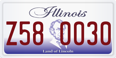 IL license plate Z580030