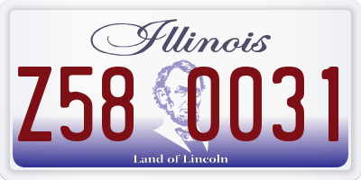 IL license plate Z580031