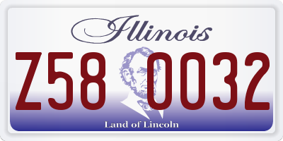 IL license plate Z580032