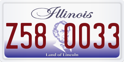 IL license plate Z580033