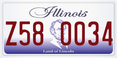 IL license plate Z580034
