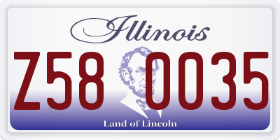 IL license plate Z580035