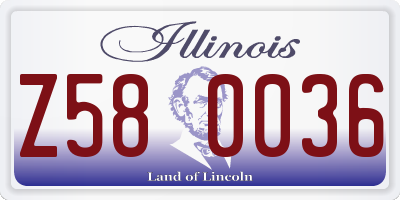 IL license plate Z580036