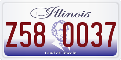 IL license plate Z580037