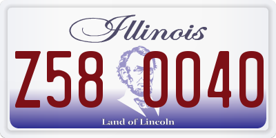 IL license plate Z580040