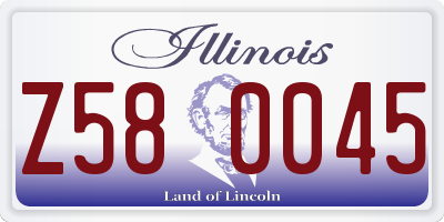 IL license plate Z580045