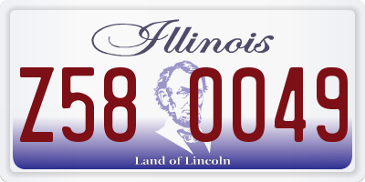 IL license plate Z580049