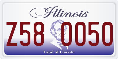 IL license plate Z580050