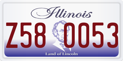 IL license plate Z580053