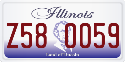IL license plate Z580059