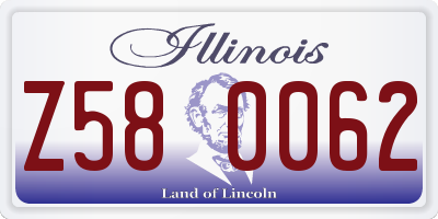 IL license plate Z580062